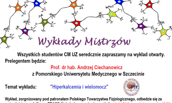 Wykłady Mistrzów! Zapraszamy na otwarty wykład "Hiperkalcemia i wielomocz"