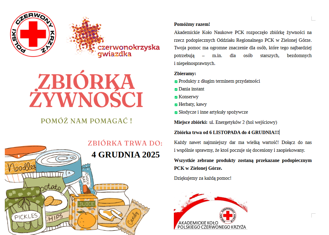 Zbiórka żywność z Akademickim Kołem Naukowym PCK