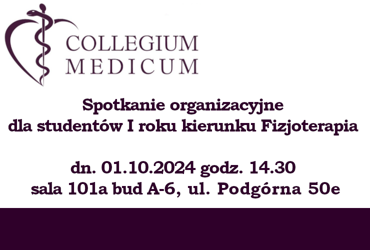 Spotkanie organizacyjne dla studentów I roku kierunku Fizjoterapia,