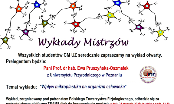 Wykłady Mistrzów  - "Wpływ mikroplastiku na organizm człowieka" - 24.01.2025