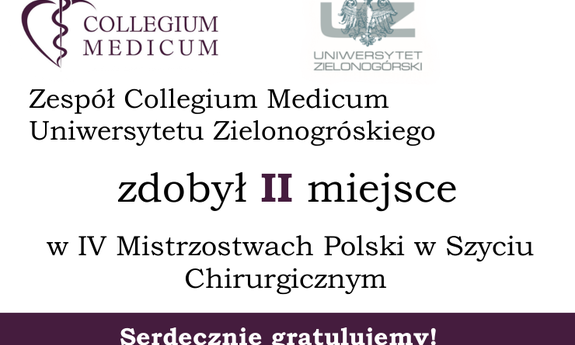 II miejsce w  IV Mistrzostwach Polski w Szyciu Chirurgicznym!