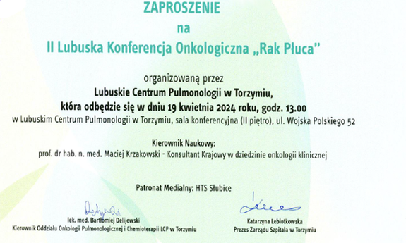 II Lubuska Konferencja Onkologiczna "Rak Płuca"