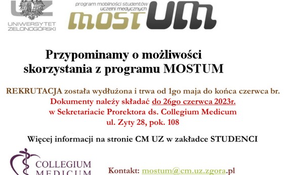 Przypominamy o możliwości skorzystania z programu MOSTUM